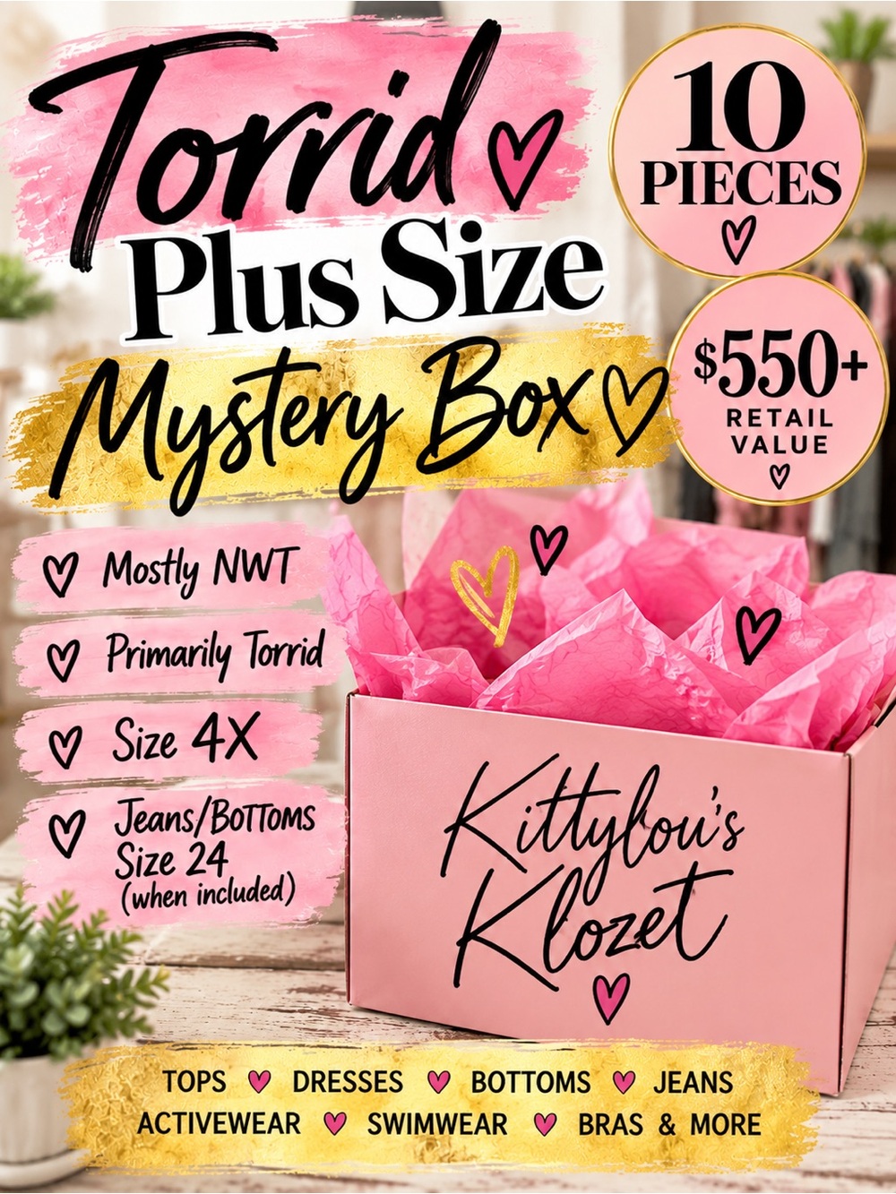 Torrid Plus Size 4X Mystery Box 10 Pieces Mostly NWT $550+ Retail